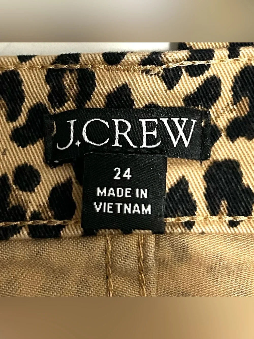 J. Crew Leopard Straight Leg Chino Pants Women’s Size 24 Stretch Twill Classic